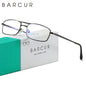 BARCUR Fashion Business Presbyopia Eyeglasses for Men and Women Ultra-Light Double Bar Alloy Rectangular Small Frame Transparent HD Reading Glasses Stevvex