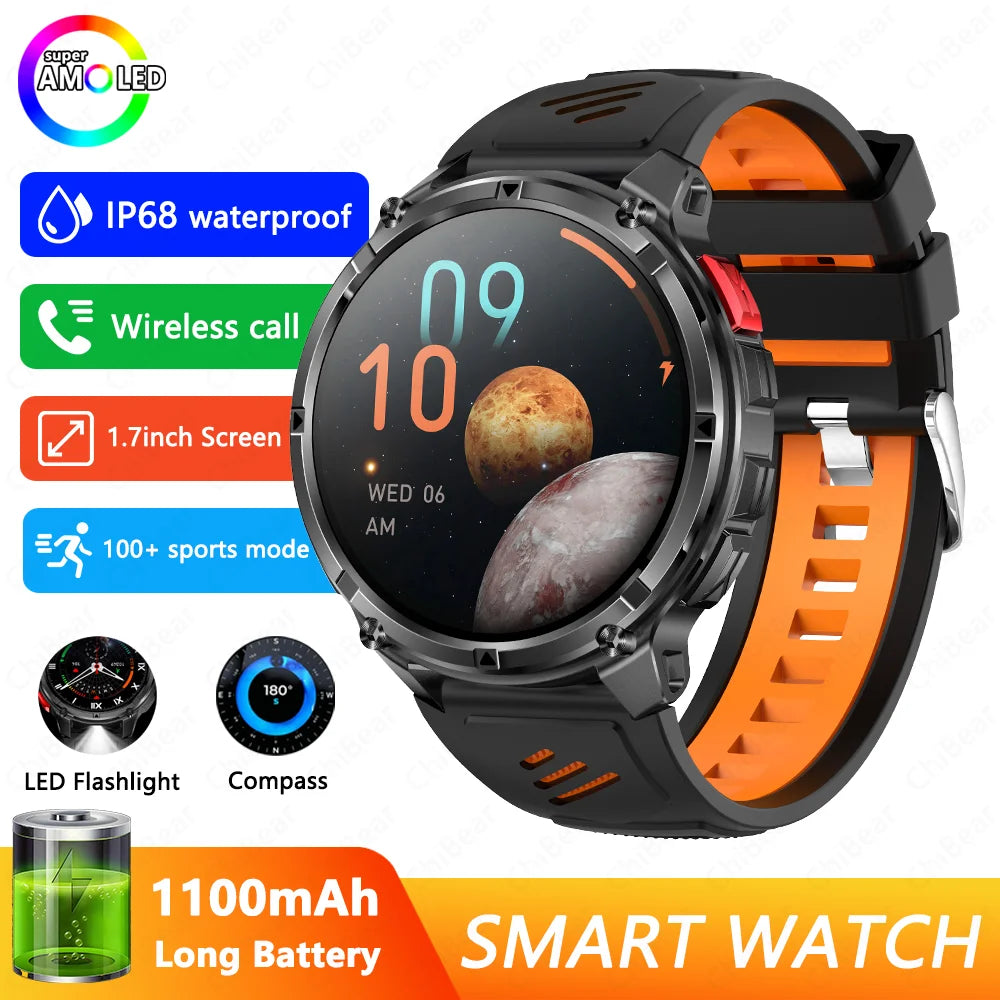 2026 New T-Rex3 Pro 1100mAh Battery Smart Watch GPS path 5ATM Waterproof Sports Run tracker Outdoors Compass Military Smartwatch NovaCart