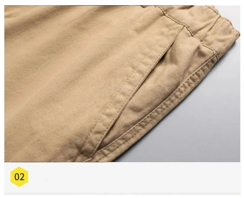 Large Pocket Loose Overalls Men's Outdoor Sports Jogging Tactical Pants Elastic Waist Pure Cotton Casual Work Pants NovaCart