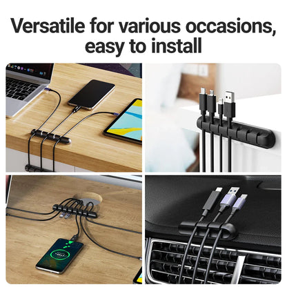 Adhesive Cable Holder Clips Cord Management Wire Organizer for Desktop USB Charging Cable Nightstand Power Cord Mouse Cable Pi-Mart