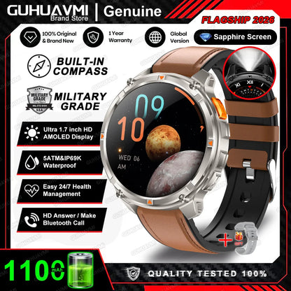 2026 New T-Rex3 Pro 1100mAh Battery Smart Watch GPS path 5ATM Waterproof Sports Run tracker Outdoors Compass Military Smartwatch NovaCart