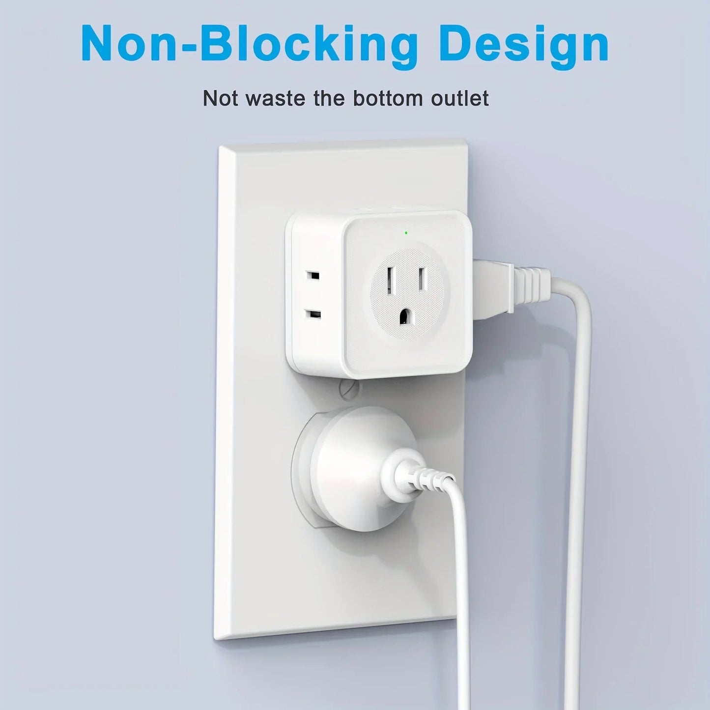 5 Way Multi Plug Outlet Extender, Wall Outlet Expander, Small Electrical Outlet Splitter for Travel, Home, Office, Dorm Pi-Mart