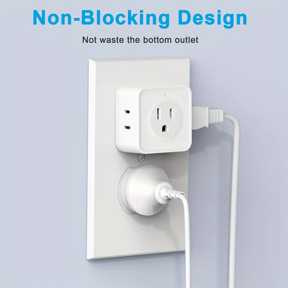 5 Way Multi Plug Outlet Extender, Wall Outlet Expander, Small Electrical Outlet Splitter for Travel, Home, Office, Dorm Pi-Mart