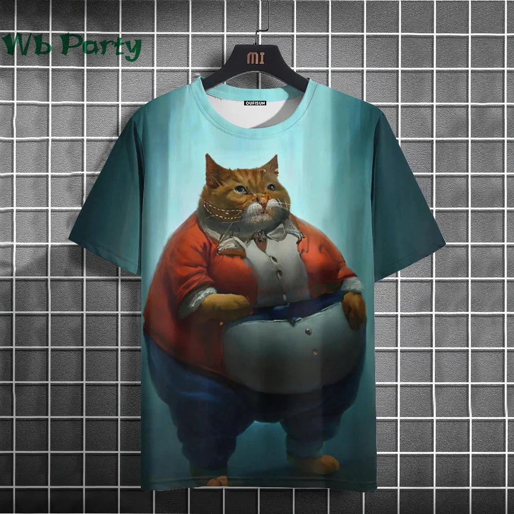 Cat Print shirts - Y2K Graphic T-Shirt FitiqueFit