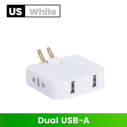 180° Rotatable Travel EU Extension Socket 3-in-1 Universal Power Converter European Standard Wireless Outlet Adapter 250V 2500W Pi-Mart