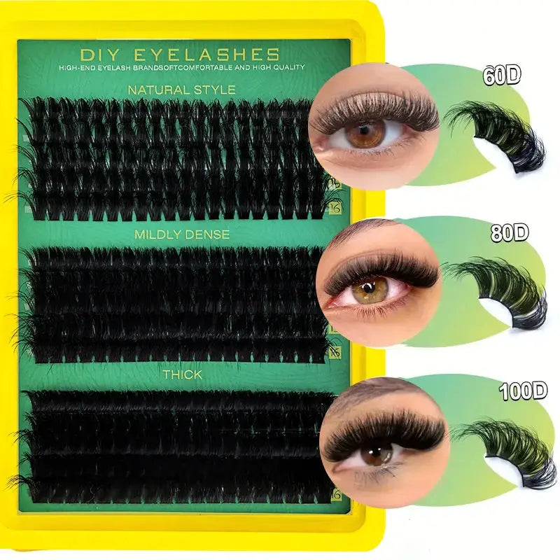 60D80D100D Thick False Eyelashes with Mixed Length, D Curl Cat-Eye Style for a Fluffy And Dramatic Look Suitable for Beginners NovaCart