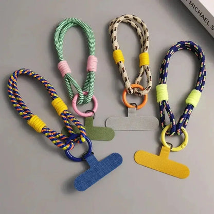 Portable Phone Lanyard Phone Hanging Rope Fashion Candy Color Phone Wrist Straps Nylon Anti-lost Rope Keychain Phone Accessories NovaCart
