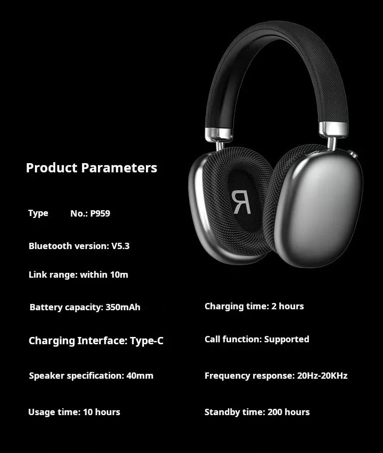 P959 Air Max Wireless Bluetooth Earphones Noise Cancelling Microphone In Ear Sports Gaming Earphones Suitable For IOS Headsets NovaCart