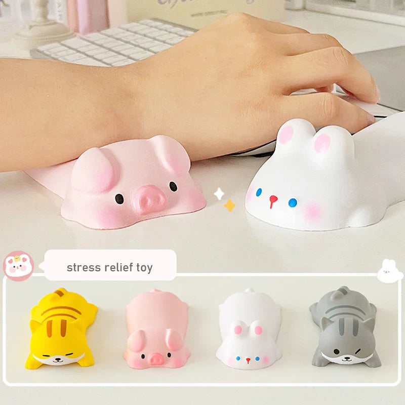 Cute Mouse Pad Keyboard Mouse Wrist Rest Support Girl Soft Computer Laptop Desk Mat Typing Protection Wrist Ergonomics Kawaii Pi-Mart