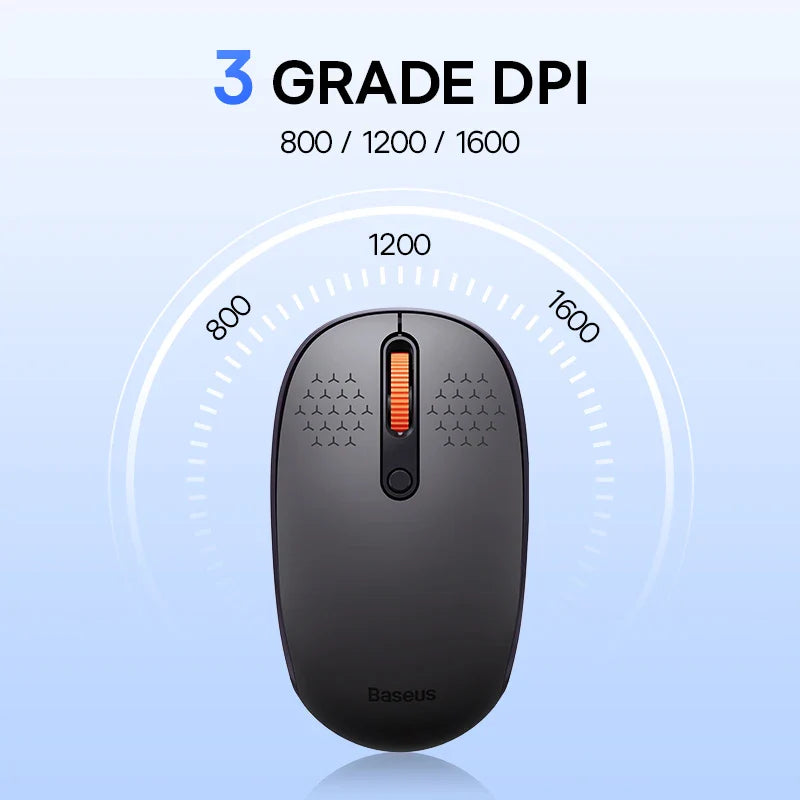 Baseus Mouse Bluetooth Wireless Computer 1600DPI Silent Mouse with 2.4GHz USB Nano Receiver for PC MacBook Tablet Laptop Mouse Pi-Mart