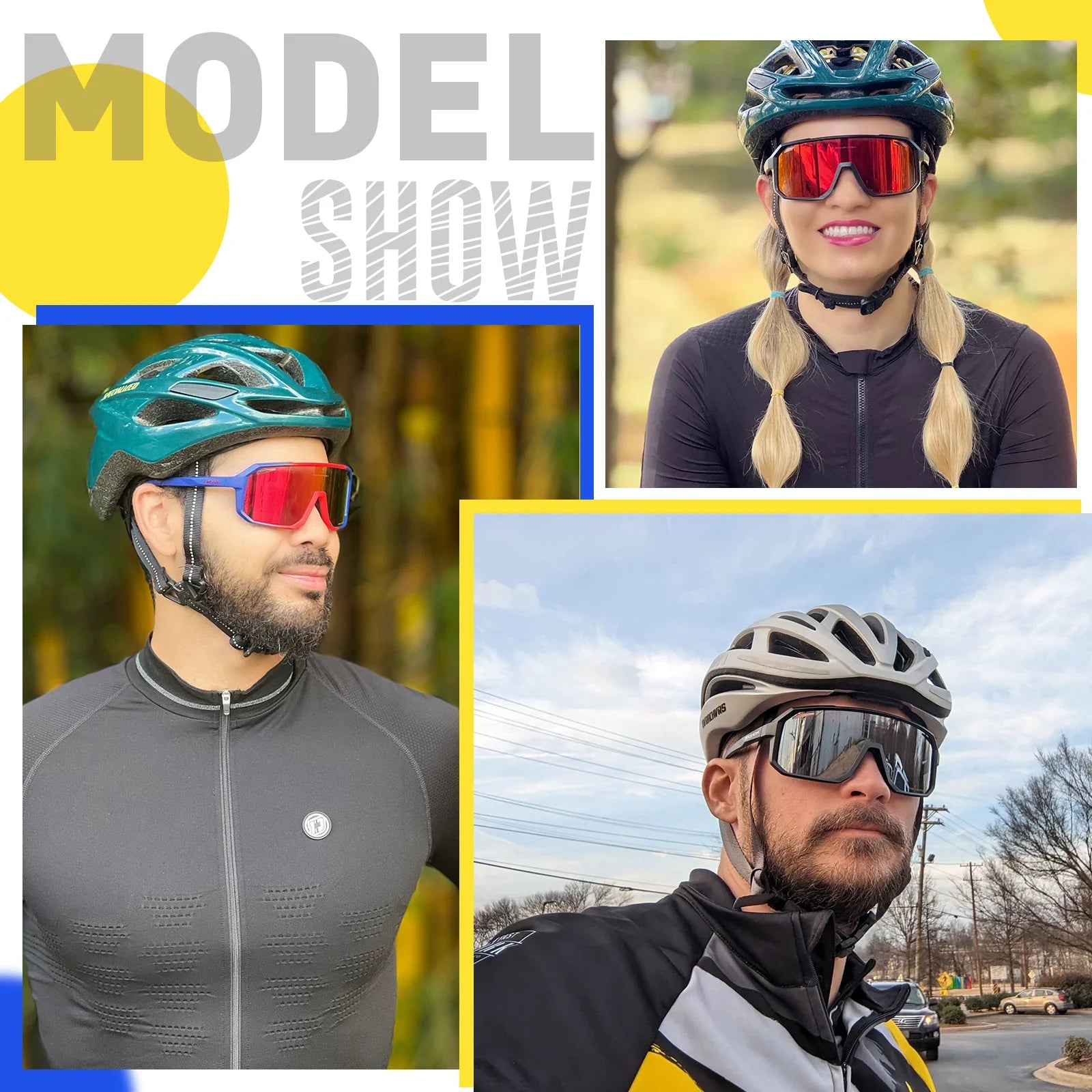 SCVCN Men bicycle Cycling Sunglasses Woman MTB road bike Driving Goggles Outdoor Sports running Glasses UV400 Hiking Eyewear Pi-Mart