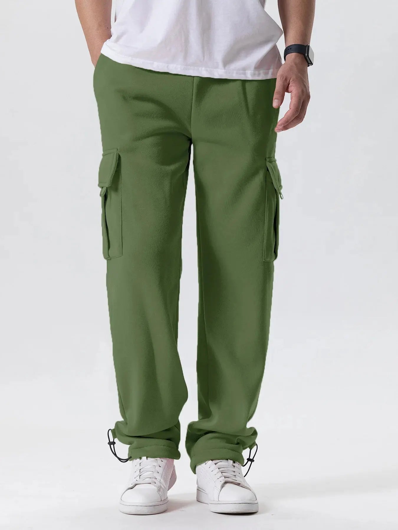 Mens Sweatpants Straight Fit Joggers for Sports and Streetwear Loose Oversized Drawstring Long Pants Men Multi-pocket Pants NovaCart