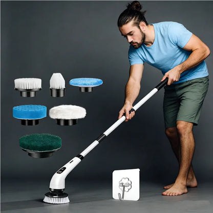 Cordless Household Spin Scrubber Kitchen Gadgets Hair Brushes Bathroom Broom Toilet  Multipurpose Cleaning Brush  Electric Mops Pi-Mart