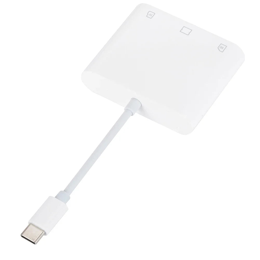 3 in 1 Type C To CF/SD/TF Card Adapter SD Card Adapter Memory Card Reader CF SD TF Compact Camera Card Reader for iPad iPhone 15 Pi-Mart