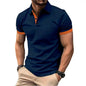 Men's Polo Shirt Short Sleeve Casual Slim Fit Color Blocking T-shirts England Style Streetwear Polos for Men's Fashion NovaCart