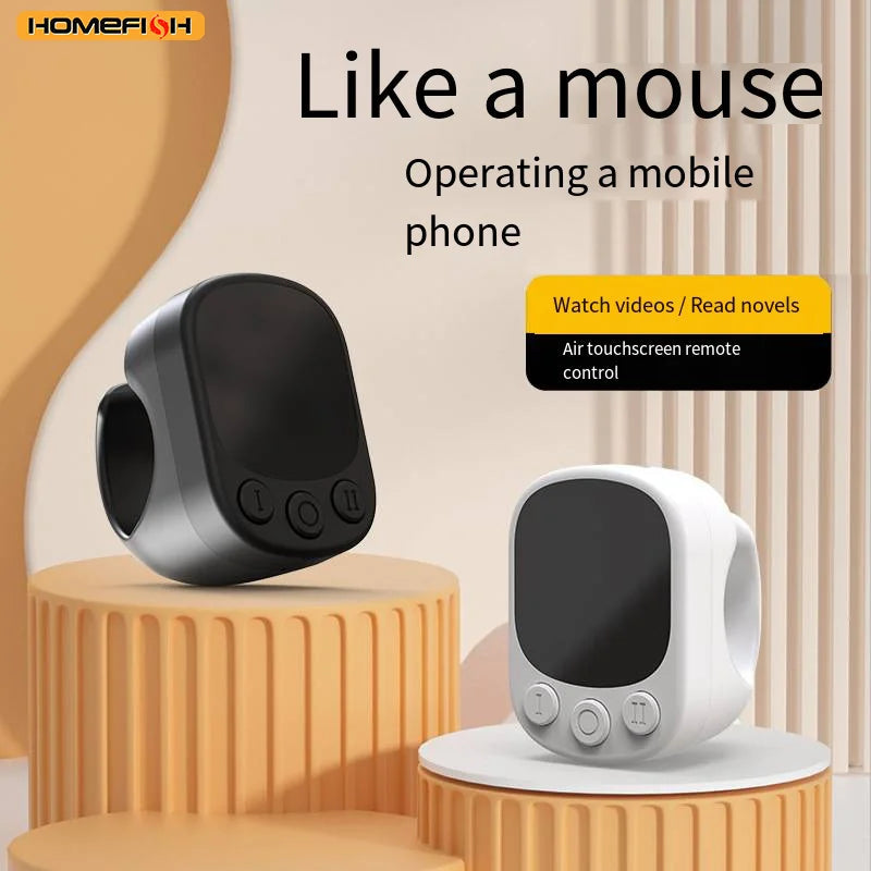 Mouse Ring Remote Control with Touchpad,Smart Automatic Screen Clicker Device，Continuous Clicker，Scrolling Ring Remote Control S Pi-Mart