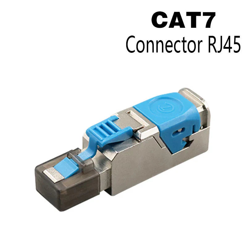 Clearance_RJ45 Cat8 Cat7 Cat6A Connectors Metal Tool Free Easy Termination Plug 2000MHz 40G LAN Cable 22AWG - 24AWG Reusable Eth Pi-Mart