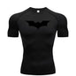 Bat Printed Men's Tight T-Shirt Running Compression Compression T Shirt Gym Fitness Jogging Short Sleeve Male Casual Shirt Tops NovaCart