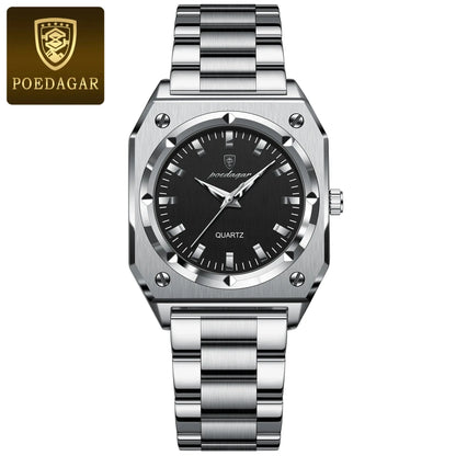 POEDAGAR Luxury Elegant Square Ladies Watch Waterproof Luminous Watch for Woman Stainless Steel Quartz Women's Watches Reloj+box NovaCart