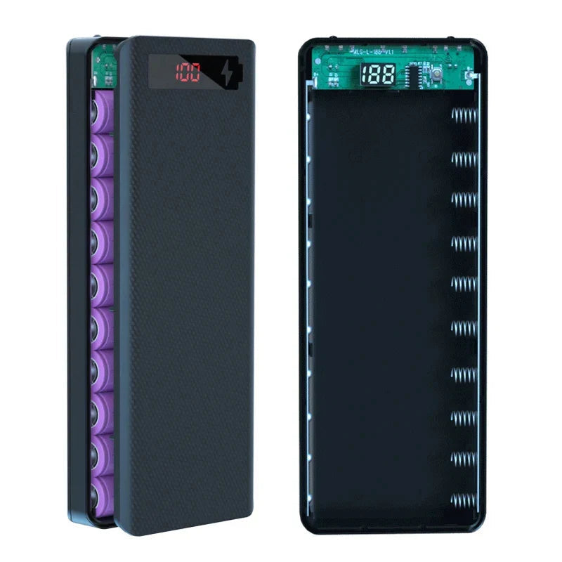 8/10*18650 Power Bank Battery Box Holder Portable Dual USB Type C Charge Shell for iPhone Xiaomi Huawei 18650 Battery Cases Pi-Mart