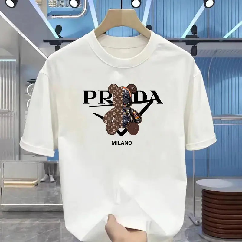 100% pure cotton men's luxurious brand letter print T-shirt, short-sleeved T-shirt, high-quality men's clothing, streetwear NovaCart