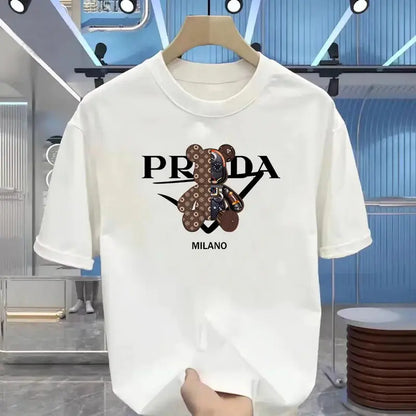 100% pure cotton men's luxurious brand letter print T-shirt, short-sleeved T-shirt, high-quality men's clothing, streetwear NovaCart