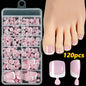 120Pcs 9-Colors French Fake Toenails Summer Short Sqaure Press On Toe Nails Tips Glossy Nude/Pink/Brown Full Cover False Toenail NovaCart