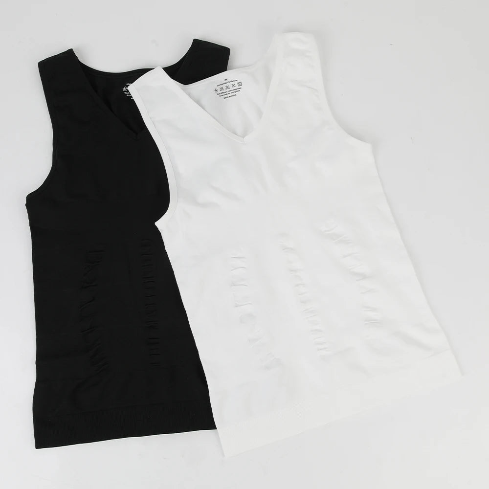 Men's Body Shaper Slimming Shirt V Neck Tummy Vest Compression Base Layer Slim Muscle Tank Top Shapewear NovaCart