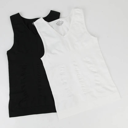 Men's Body Shaper Slimming Shirt V Neck Tummy Vest Compression Base Layer Slim Muscle Tank Top Shapewear NovaCart