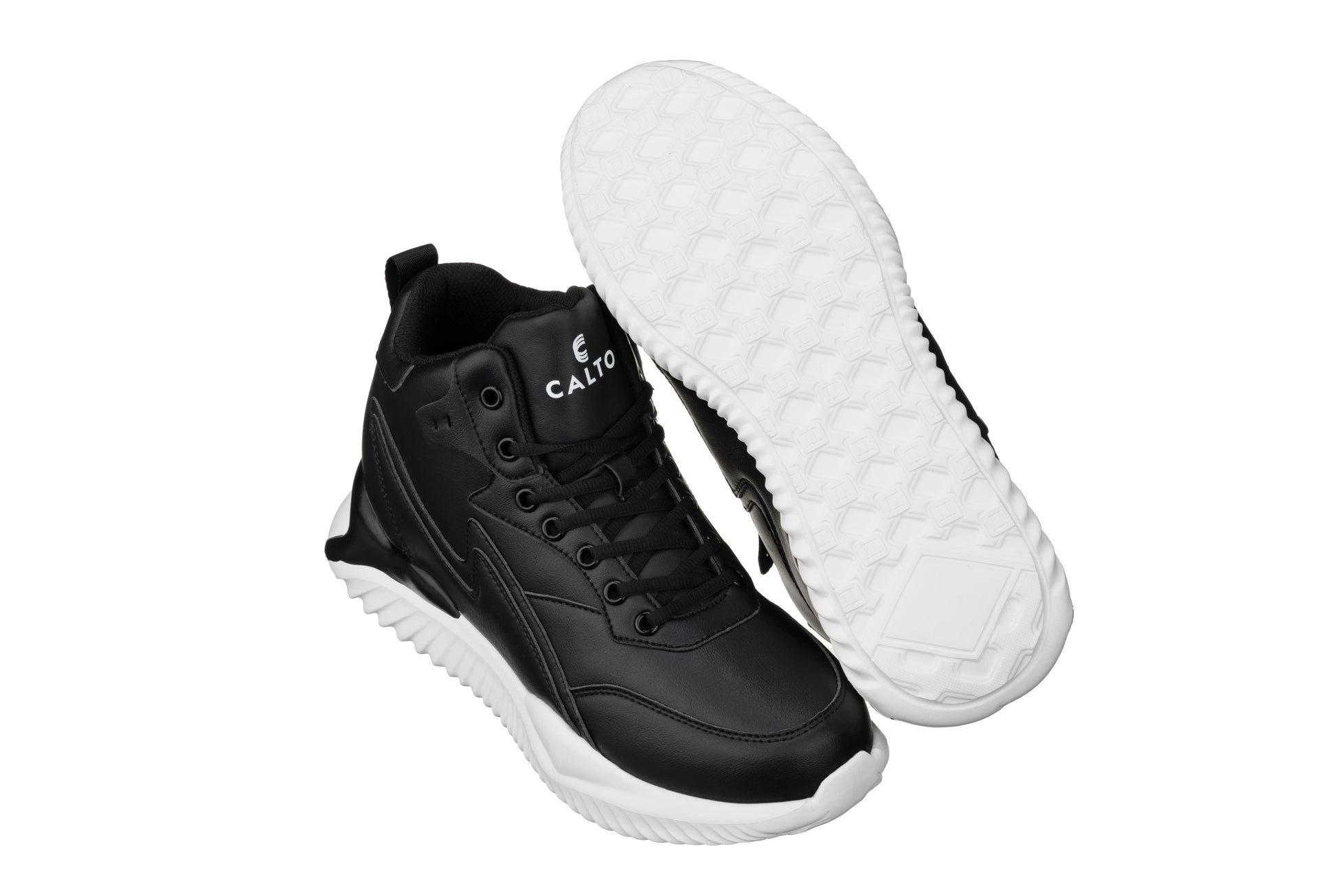 CALTO - S3060 - 4 Inches Taller (Black) - Lightweight Sneakers Tallmenshoes.com