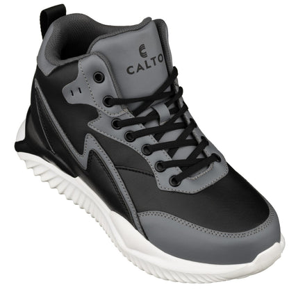 CALTO - S3061 - 4 Inches Taller (Black/Grey) - Lightweight Sneakers Tallmenshoes.com