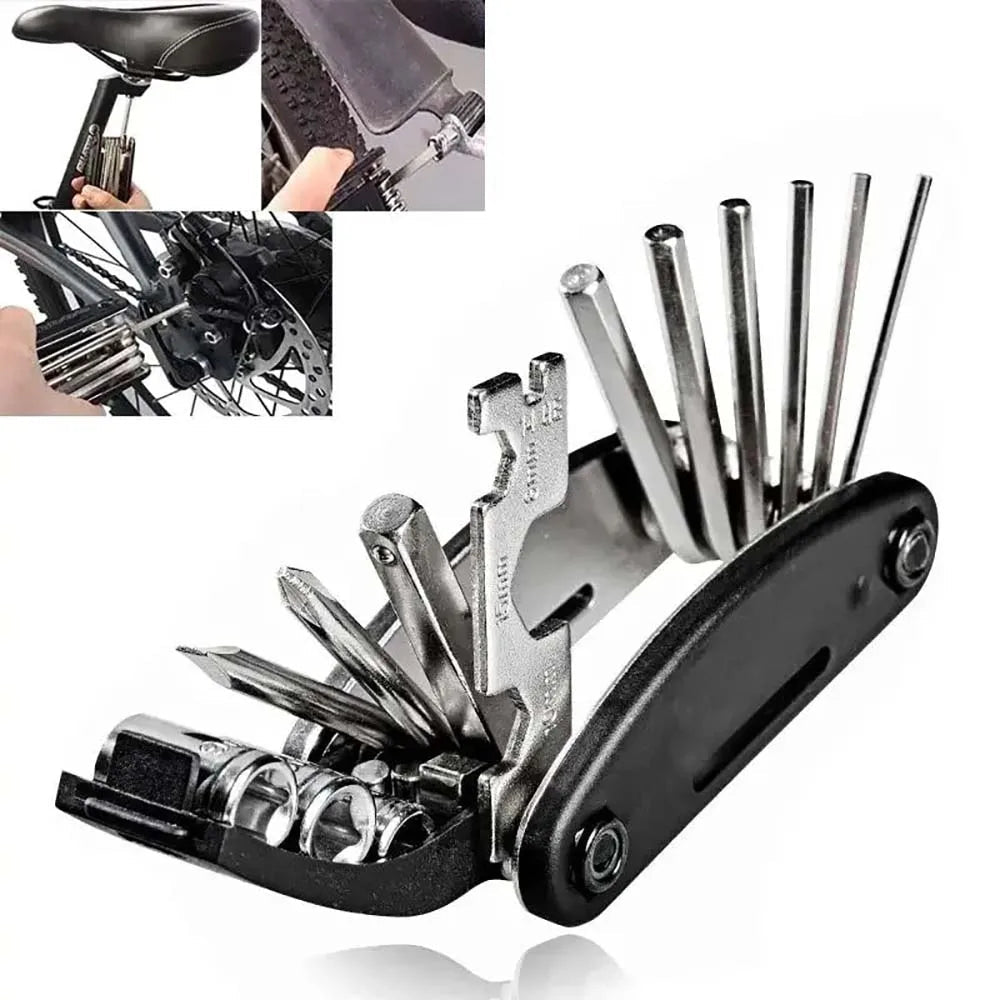 16 in 1 Portable Bicycle Repair Tools Kit Hex Wrench Nut Tire Screwdriver Motorcycle Bicycle Repair Tools Pi-Mart