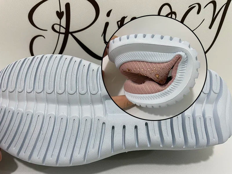 2024 New Crystal Breathable Mesh Sneaker Shoes for Women Comfortable Soft Bottom Flats Plus Size 43 Non Slip Casual Shoes Woman NovaCart