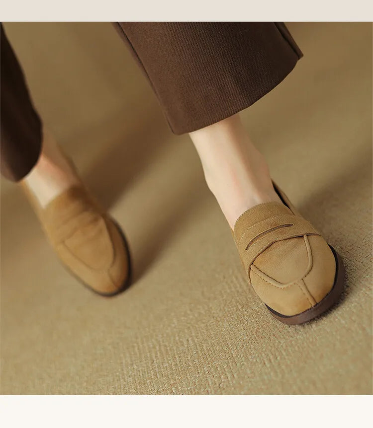 Shoes for Women 2024 Summer Brown Casual Flats Ladies Shoe Fashion Suede Loafers Soft Sole Non-Slip Feminino Zapatos Mujer NovaCart