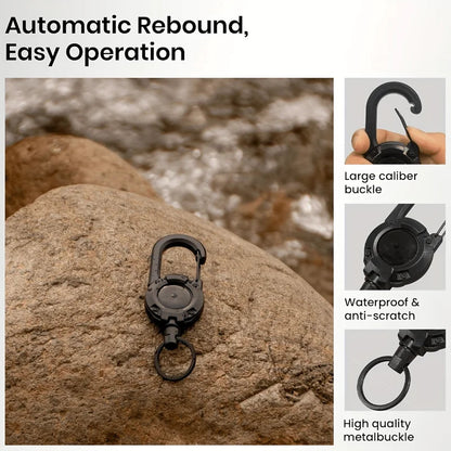 Outdoor Retractable Key Chain Mountaineering Buckle Key Chain Anti-loss Anti-theft High Rebound Easy To Pull Pi-Mart