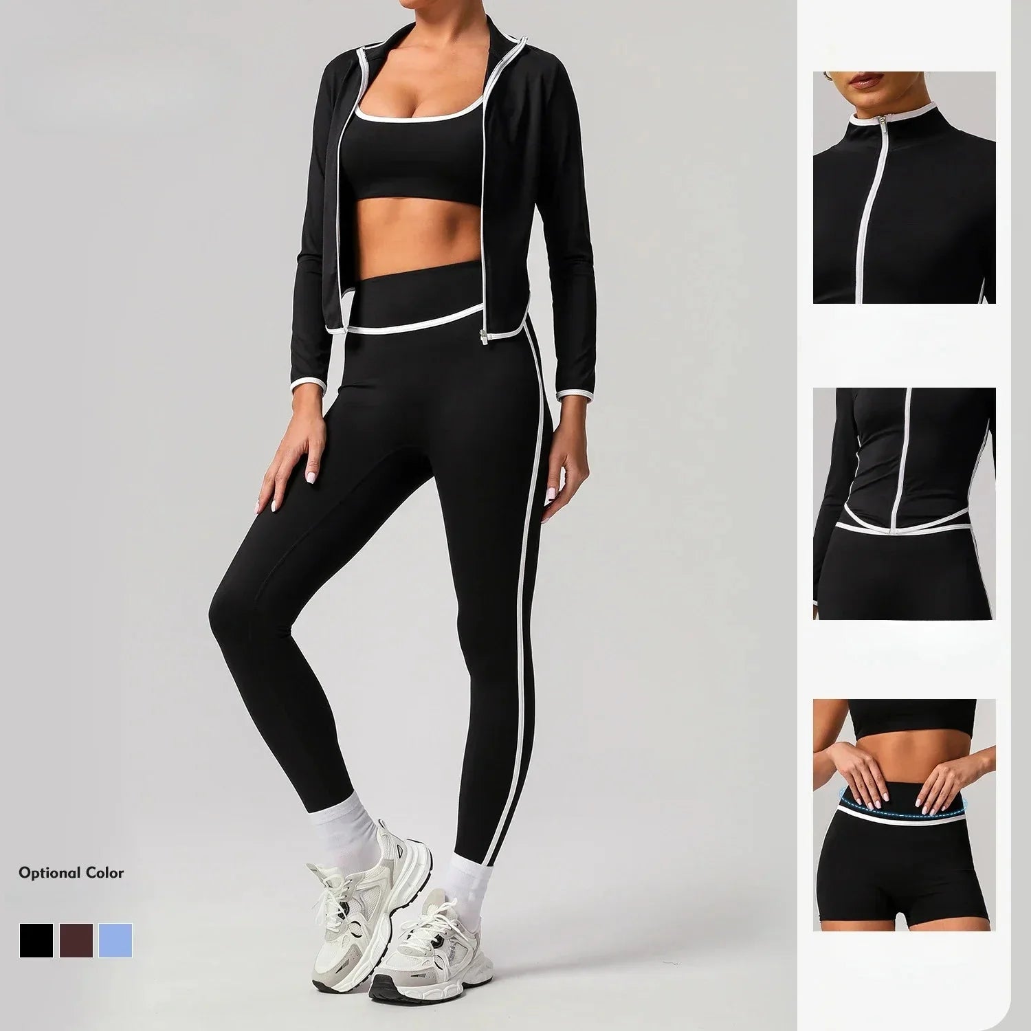 🖤 Seamless Yoga Set – High Waist, Hip-Lifting FitiqueFit