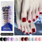 120pcs/Box French Tip Press-On Toenails Pink Color System Square Shape Foot Nails Short Length Glossy Finish False Toe Nails Set NovaCart