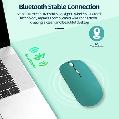 Bluetooth 5.0 Wireless Mouse Ultra Slim Portable Silent Ergonomic for Laptop Tablet PC MacBook Phone Adjustable DPI Ergonomic Pi-Mart