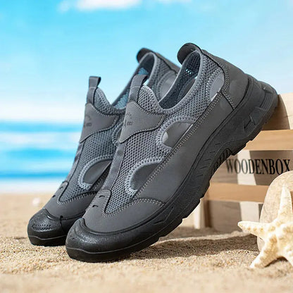 2025 Summer Men's Sandals New Hollow Breathable Beach Shoes Ultra Light Anti Slip Summer Casual Shoes Walking Shoes NovaCart