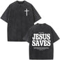 Christian Jesus Faith Over Fear Bible Verse Washed T-shirts Men Women Fashion Vintage Oversized T Shirts Harajuku Cotton T-shirt NovaCart