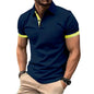 Men's Polo Shirt Short Sleeve Casual Slim Fit Color Blocking T-shirts England Style Streetwear Polos for Men's Fashion NovaCart