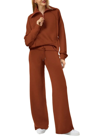Women Sweatshirts Wide Leg Pants Two Pieces
