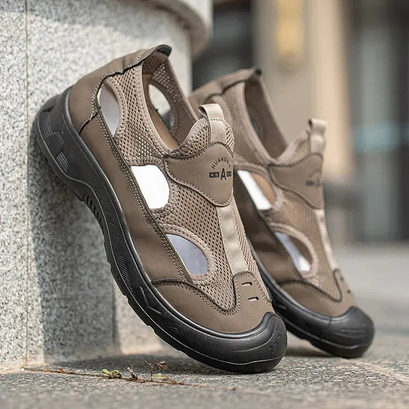 2025 Summer Men's Sandals New Hollow Breathable Beach Shoes Ultra Light Anti Slip Summer Casual Shoes Walking Shoes NovaCart
