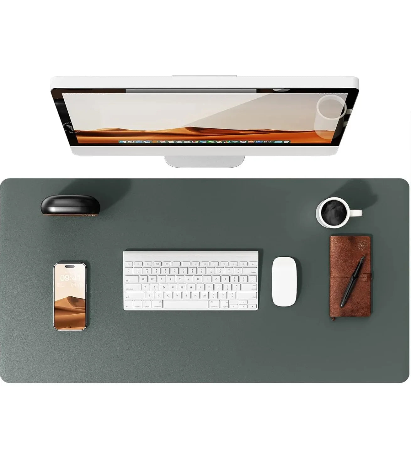 Large Mouse Pad,Office Desk Mat, Leather Desk Pad Protector, Non-Slip PU Leather Desk Blotter, Laptop Desk Pad Pi-Mart