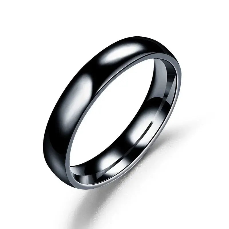 Simple 4mm 6mm Titanium Ring Women Men Prevent Allergy High Polished Wedding Rings Stainless Steel Couple Finger Jewelry Gifts NovaCart