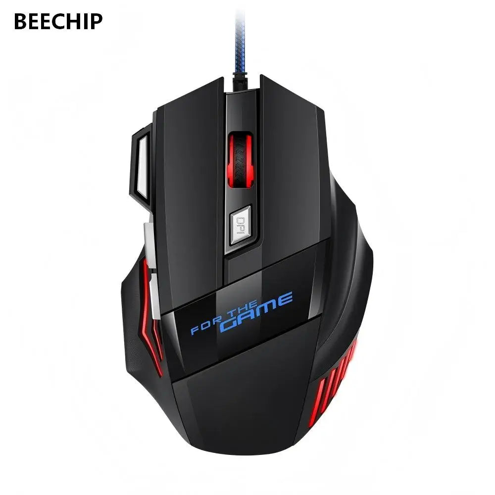 1 PC New Hyperspeed USB Gaming Mouse RGB Backlit Ergonomic Game Mice 7D Esports Wired Mouse for Laptop PC Gamer Pi-Mart