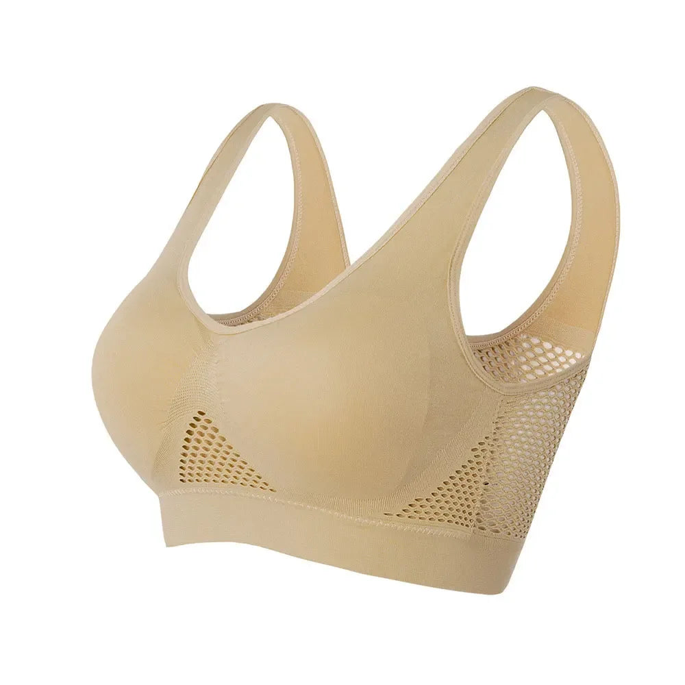 Sport Bra Top Breathable Brassieres Removable pad Sports bras Woman Running Gym Clothing Wireless Underwear For Women Yoga Bra Pi-Mart