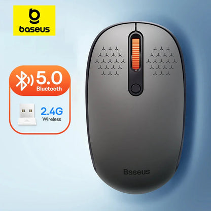 Baseus Mouse Bluetooth Wireless Computer 1600DPI Silent Mouse with 2.4GHz USB Nano Receiver for PC MacBook Tablet Laptop Mouse Pi-Mart