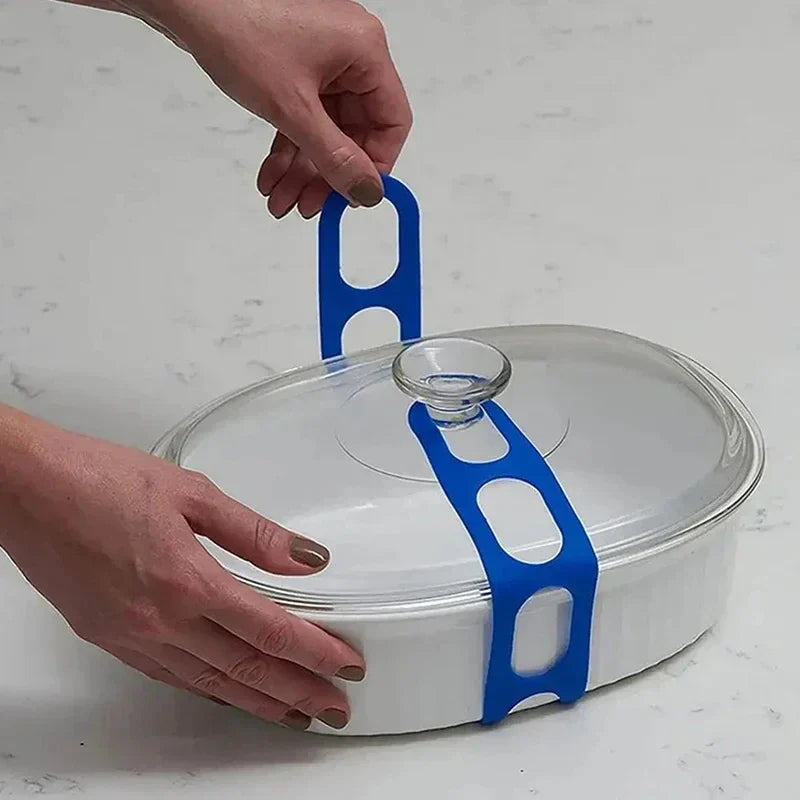 Reusable Lid Strap Silicone Elastic Band Universal Pot Lid Holder for Lunch Box Strap Elastic Band Outdoor Tableware Tool Pi-Mart