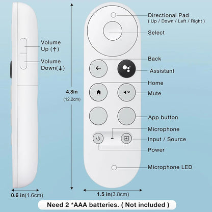 G9N9N Replacement Voice Remote Control  for Google Chromecast 4K Snow Streaming Stick Smart TV Pi-Mart